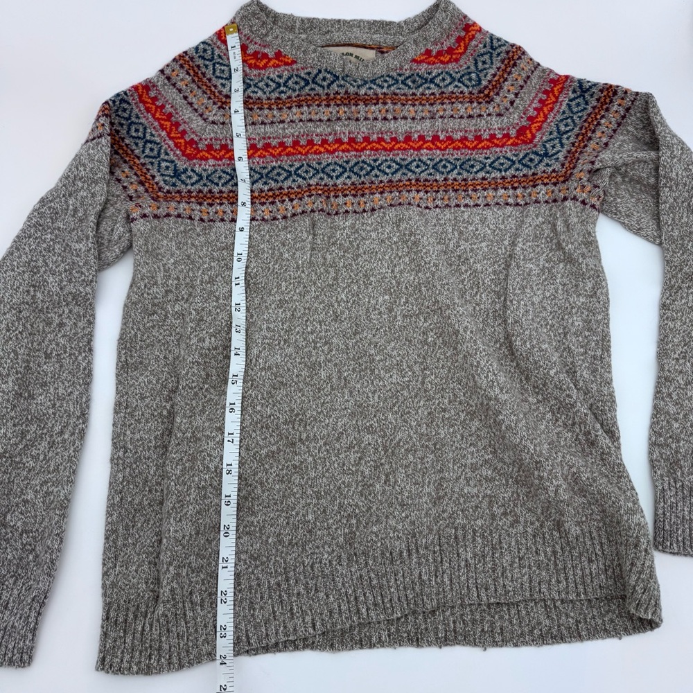 O’Hanlon Mills Fair Isle Sweater Wool Blend Nordic Knit Gray Women’s M - Picture 6 of 10
